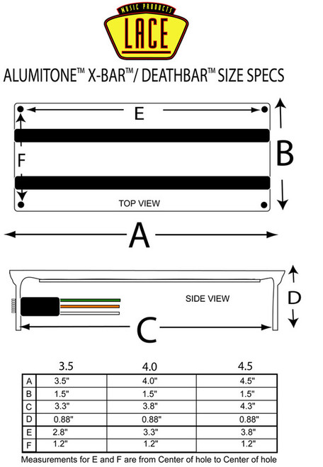 Lace Aluma Deathbar 3.5 7 & 8 String Humbucker Pickup - black anodized