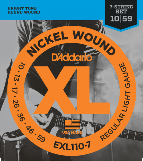D'addario EXL110-7 Regular Light Seven String Electric Guitar Strings
