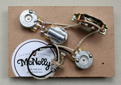 McNelly Pickups Prewired Strat Harness, 250k Pots, no treble bleed