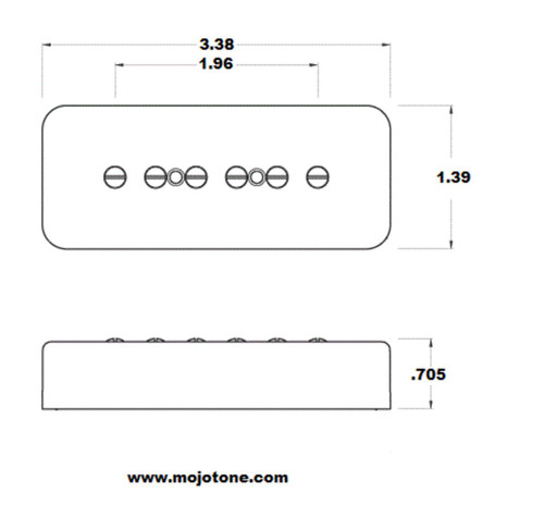 Mojotone '56 Quiet Coil P-90 Soapbar Pickup set - black