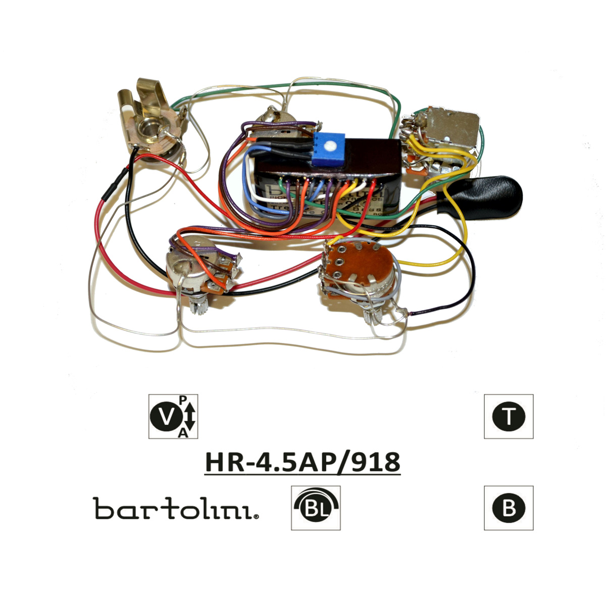 Bartolini HR-4.5AP Pre-Wired 2 Band EQ Active/Passive Vol, blend, individual bass & treble