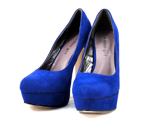 blue platform heels
