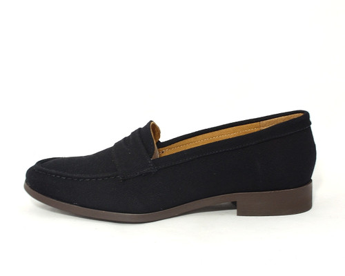 black canvas loafers
