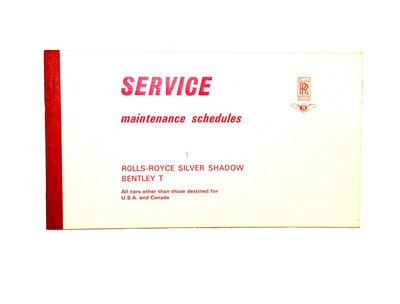 Service Maintenance Schedules (TSD2656)