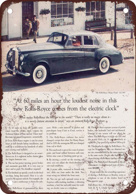 Vintage Silver Cloud 1959 Sign