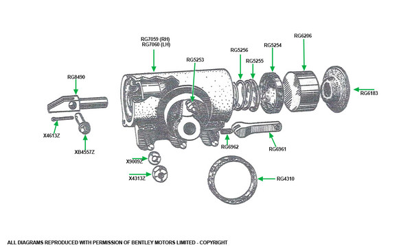 Front Wheel Cylinder Cylinder Kit for 1950-1955 GT series onward