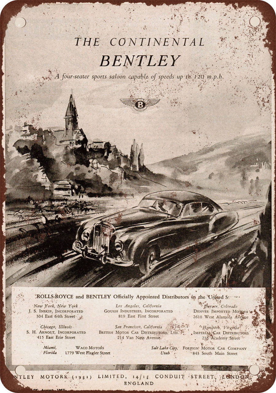 Bentley Continental Sign 7" x 10"