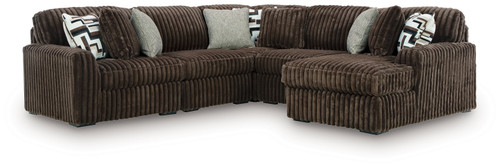 Midnight-Madness - 5-Piece Sectional With RAF Corner Chaise - Chocolate