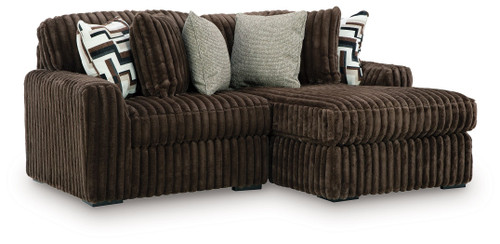 Midnight-Madness - 2-Piece Sectional With RAF Corner Chaise - Chocolate