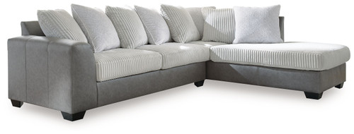 Clairette Court - 2-Piece Sectional With Raf Corner Chaise - Alloy