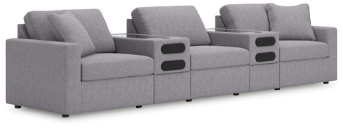 Modmax - 5-Piece Sectional With Audio System Console - Granite