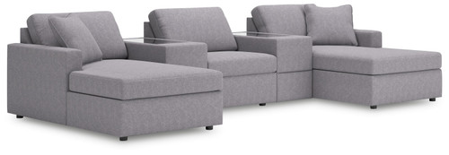 Modmax - 5-Piece Pit Sectional With Storage Consoles - Granite