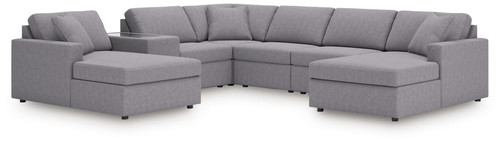 Modmax - 7-Piece Sectional With Laf And Raf Corner Chaises And With Storage Console - Granite