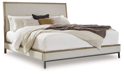 Tomtyn - Queen Upholstered Bed - Light Brown