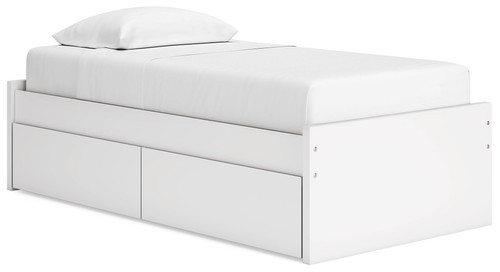 Onita - Twin Platform Bed With 1 Side Storage - White
