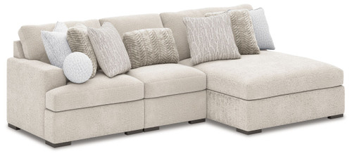 Cuddle Plush - 3-Piece Sectional With Armless Chaise And LAF Corner Chair - Arctic