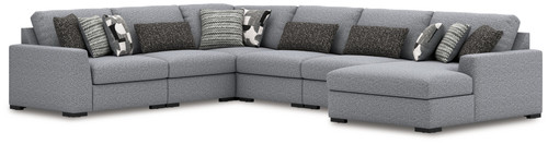 Bealton - 6-Piece Sectional With RAF Corner Chaise - Salt and Pepper