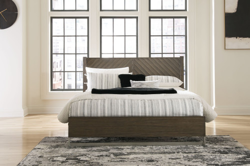 Arkenton - California King Panel Bed - Grayish Brown