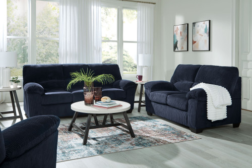 Simplejoy - 3 Pc. - Sofa, Loveseat, Rocker Recliner - Navy