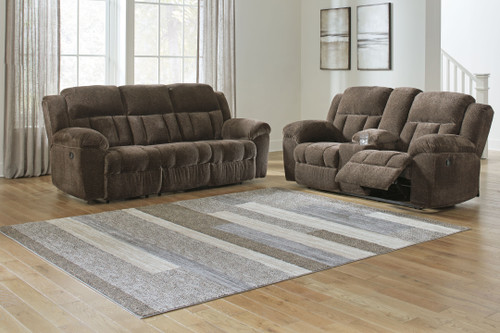 Frohn - 2 Pc. - Reclining Sofa, Reclining Loveseat With Console - Chocolate