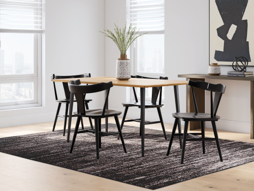 Gretlynn - 5 Pc. - Dining Room Table, 4 Side Chairs - Black / Natural