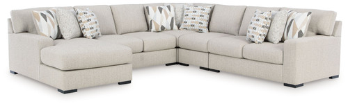 LaureLGrove - 5-Piece Sectional With LAF Corner Chaise - Pebble