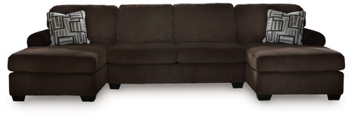 Kimlee - 3-Piece Sectional With Double Chaise - Chocolate