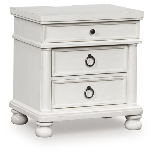 Rowlenstown - Three Drawer Night Stand - Antique White