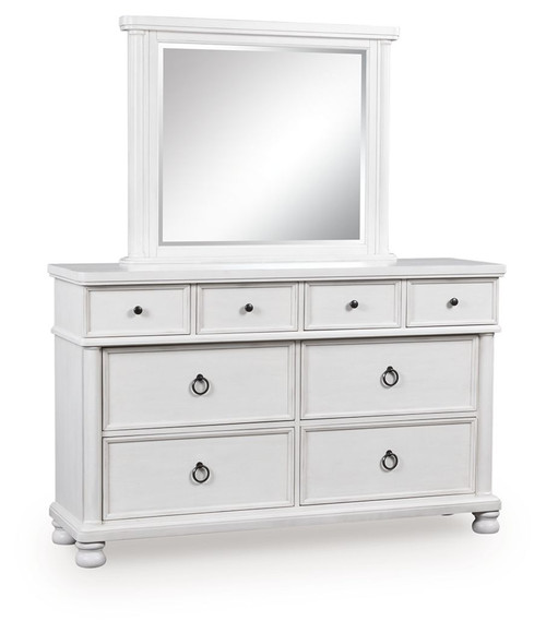 Rowlenstown - Dresser And Mirror - Antique White