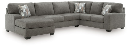 Clarington - 3-Piece Sleeper Sectional With LAF Chaise And RAF Sofa - Greystone