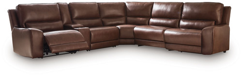DeepWakes - 6-Piece Power Reclining Sectional With Storage Console - Canyon