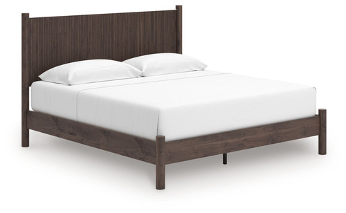 Pamytta - King Panel Platform Bed - Brown