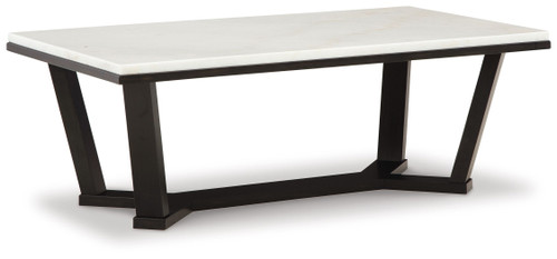 Fostead - Rectangular Cocktail Table - White / Espresso
