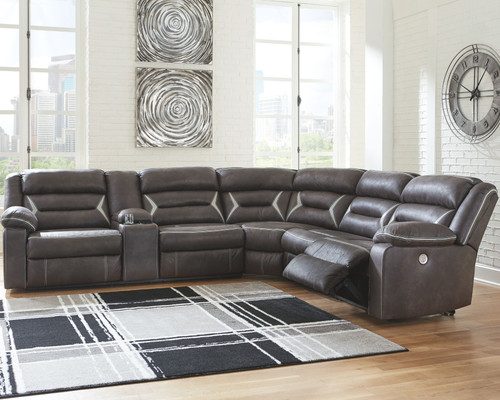 Kincord Midnight Left Arm Facing Power Sofa With Console 4 Pc Sectional