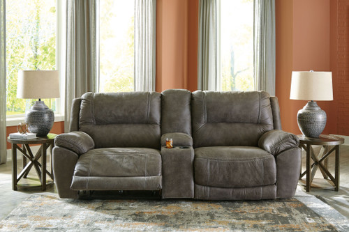 Cranedall Quarry Power Reclining Loveseat With Console 3 Pc Sectional