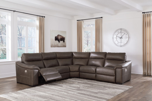 Salvatore Chocolate Power Zero Wall Recliner 5 Pc Sectional