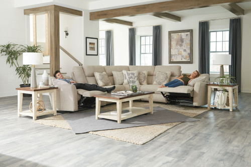 McPherson Modular Sectional - Power Lay Flat RSF Recliner - Buff