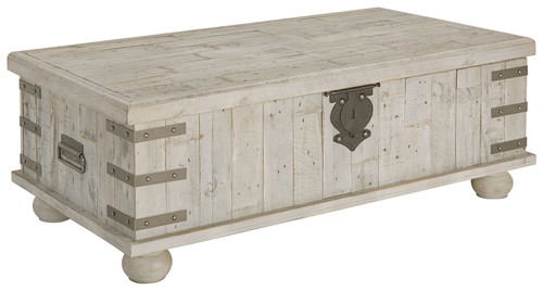 Carynhurst White Wash Gray Lift Top Cocktail Table