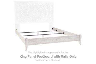 Paxberry - King Panel Footboard w/Rails - Whitewash
