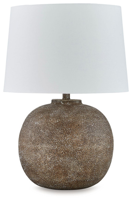 Neavesboro - Metal Table Lamp - Antique Brown / White