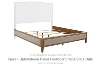 Sharlance - Queen Upholstered Panel Footboard/Rails/Slats - Green / Brown