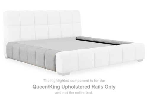 Grendusk - Queen/King Upholstered Rails - Light Gray