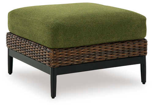 Horizon Hall - Ottoman With Cushion - Brown / Green