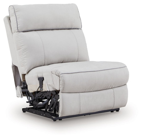 Social Pointe - Power Armless Recliner With Adjustable Headrest - Pearl / Ash