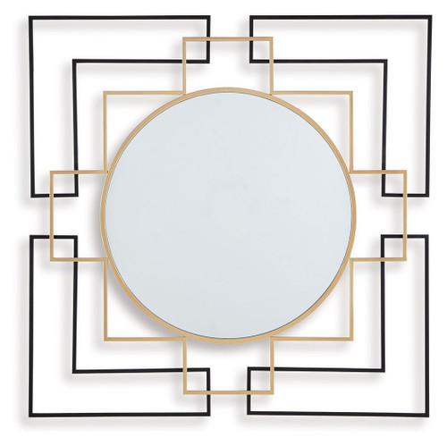 Oceanal - Accent Mirror - Black / Gold Finish