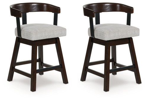 Haddigan - Upholstered Swivel Barstool (Set of 2) - Dark Brown