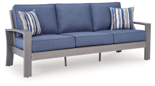 Half Moon Beach - Sofa With Cushion - Blue / Gray