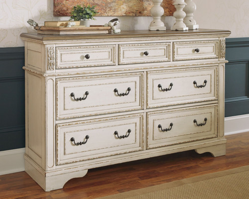 Realyn - Dresser - 7-drawer - White / Brown / Beige