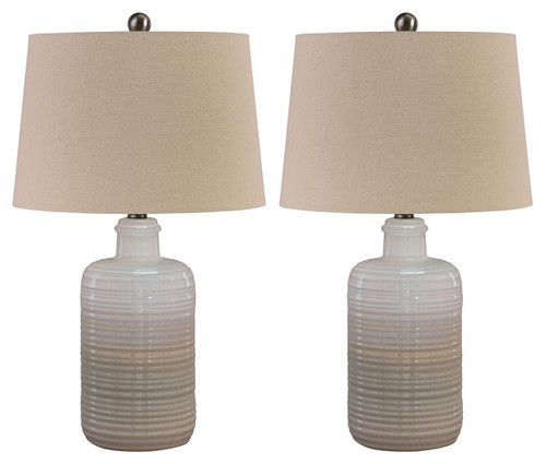 Marnina - Ceramic Table Lamp (Set of 2) - Taupe