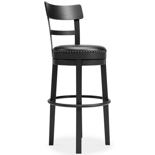 Valebeck - Tall UPH Swivel Barstool - Black
